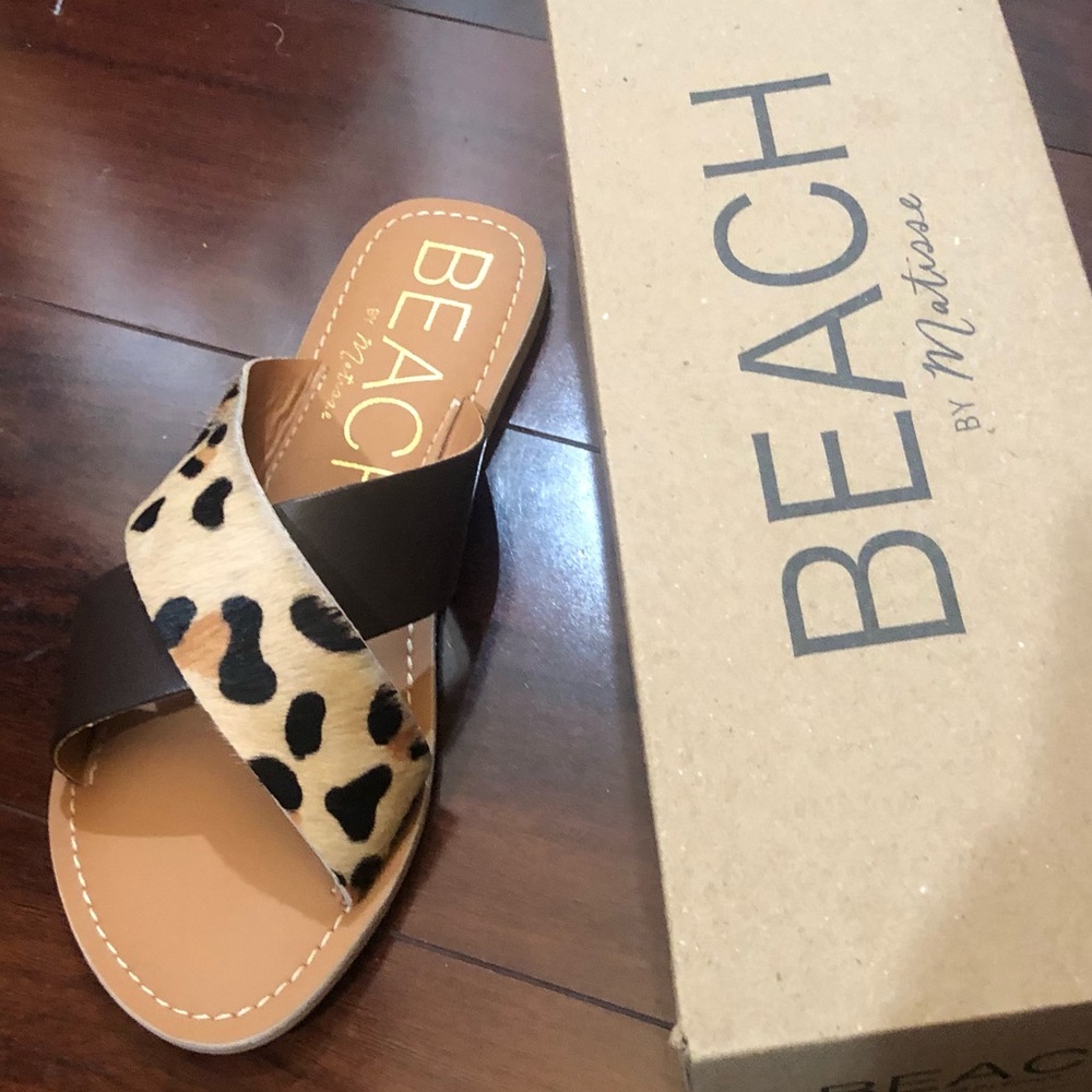 Beach by Matisse brown and leopard print sandal